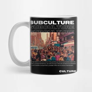 Subculture, Pop Culture Slang, White text Mug